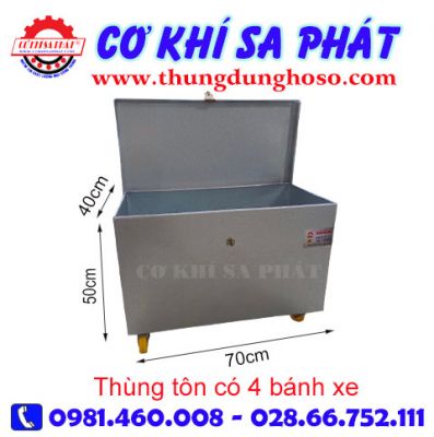 Thùng đựng hồ sơ có bánh xe KT 70cm x 50cm x 40cm