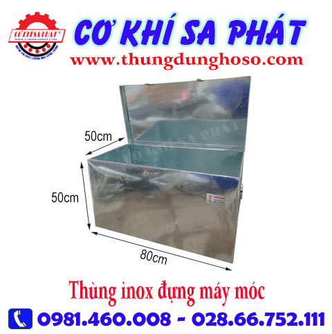 THÙNG INOX ĐỰNG MÁY MÓC KT 80cm x 50cm x 50cm